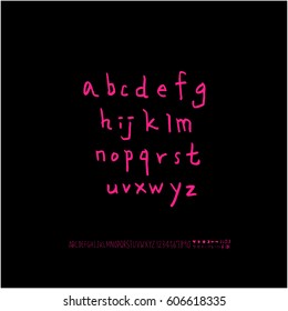 Alphabet & number / handwriting - vector