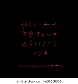Alphabet & number / handwriting - vector