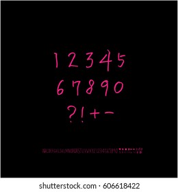 Alphabet & number / handwriting - vector