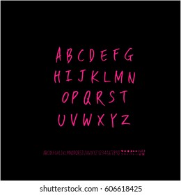 Alphabet & number / handwriting - vector