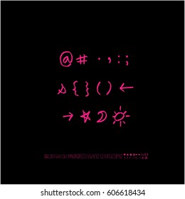 Alphabet & number / handwriting - vector