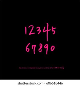 Alphabet & number / handwriting - vector