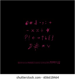 Alphabet & number / handwriting - vector