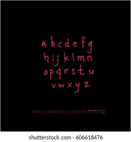Alphabet & number / handwriting - vector