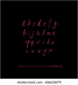 Alphabet & number / handwriting - vector