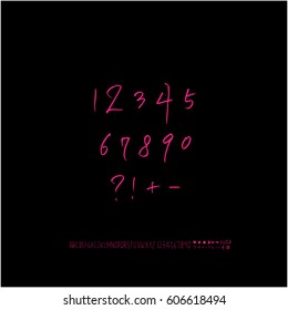 Alphabet & number / handwriting - vector