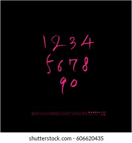 Alphabet & number / handwriting - vector