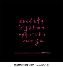 Alphabet & number / handwriting - vector