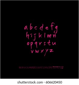 Alphabet & number / handwriting - vector
