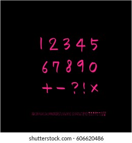 Alphabet & number / handwriting - vector