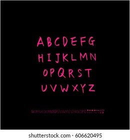 Alphabet & number / handwriting - vector