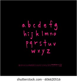 Alphabet & number / handwriting - vector
