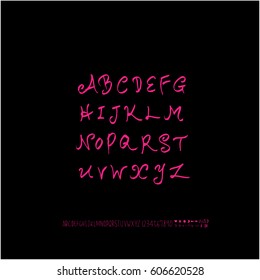 Alphabet & number / handwriting - vector