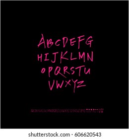 Alphabet & number / handwriting - vector