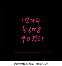 Alphabet & number / handwriting - vector