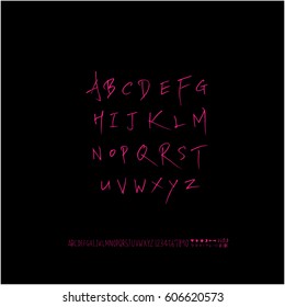 Alphabet & number / handwriting - vector