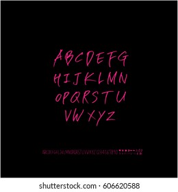 Alphabet & number / handwriting - vector