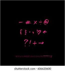 Alphabet & number / handwriting - vector
