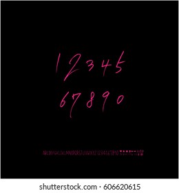 Alphabet & number / handwriting - vector