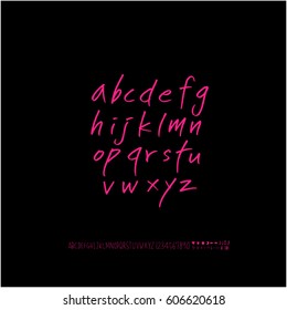 Alphabet & number / handwriting - vector