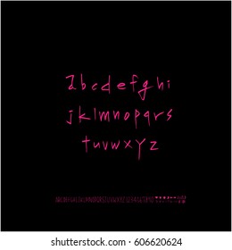 Alphabet & number / handwriting - vector