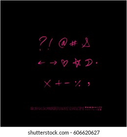 Alphabet & number / handwriting - vector