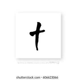 Alphabet & number / handwriting - vector