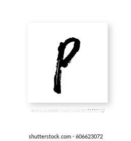 Alphabet & number / handwriting - vector