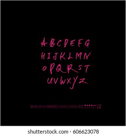 Alphabet & number / handwriting - vector