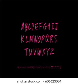 Alphabet & number / handwriting - vector