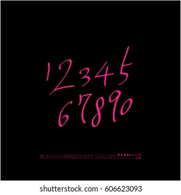 Alphabet & number / handwriting - vector