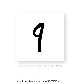 Alphabet & number / handwriting - vector