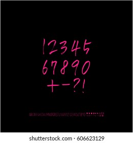 Alphabet & number / handwriting - vector