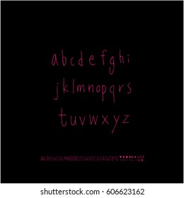Alphabet & number / handwriting - vector
