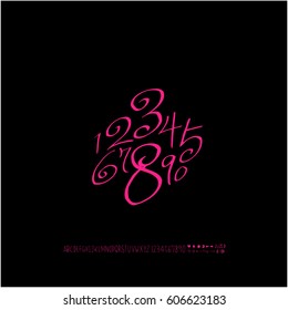 Alphabet & number / handwriting - vector