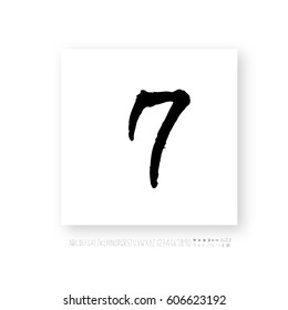 Alphabet & number / handwriting - vector