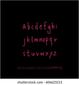 Alphabet & number / handwriting - vector