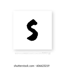 Alphabet & number / handwriting - vector