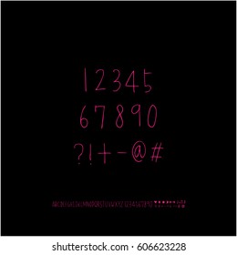 Alphabet & number / handwriting - vector