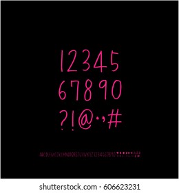 Alphabet & number / handwriting - vector