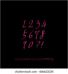 Alphabet & number / handwriting - vector