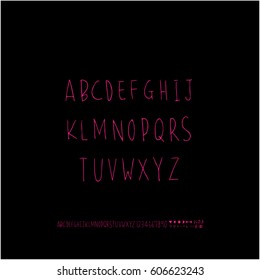 Alphabet & number / handwriting - vector
