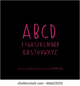 Alphabet & number / handwriting - vector