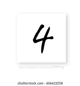 Alphabet & number / handwriting - vector