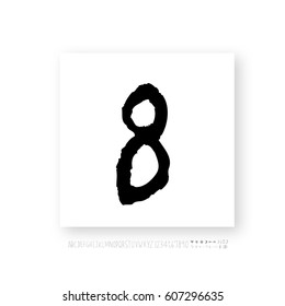 Alphabet & number / handwriting - vector