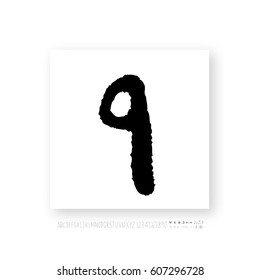 Alphabet & number / handwriting - vector