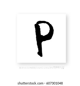 Alphabet & number / handwriting - vector