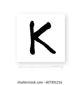 Alphabet & number / handwriting - vector