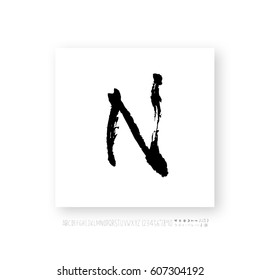 Alphabet & number / handwriting - vector