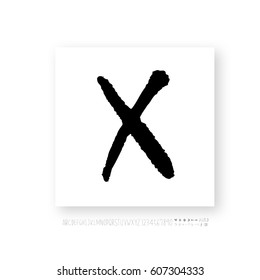 Alphabet & number / handwriting - vector